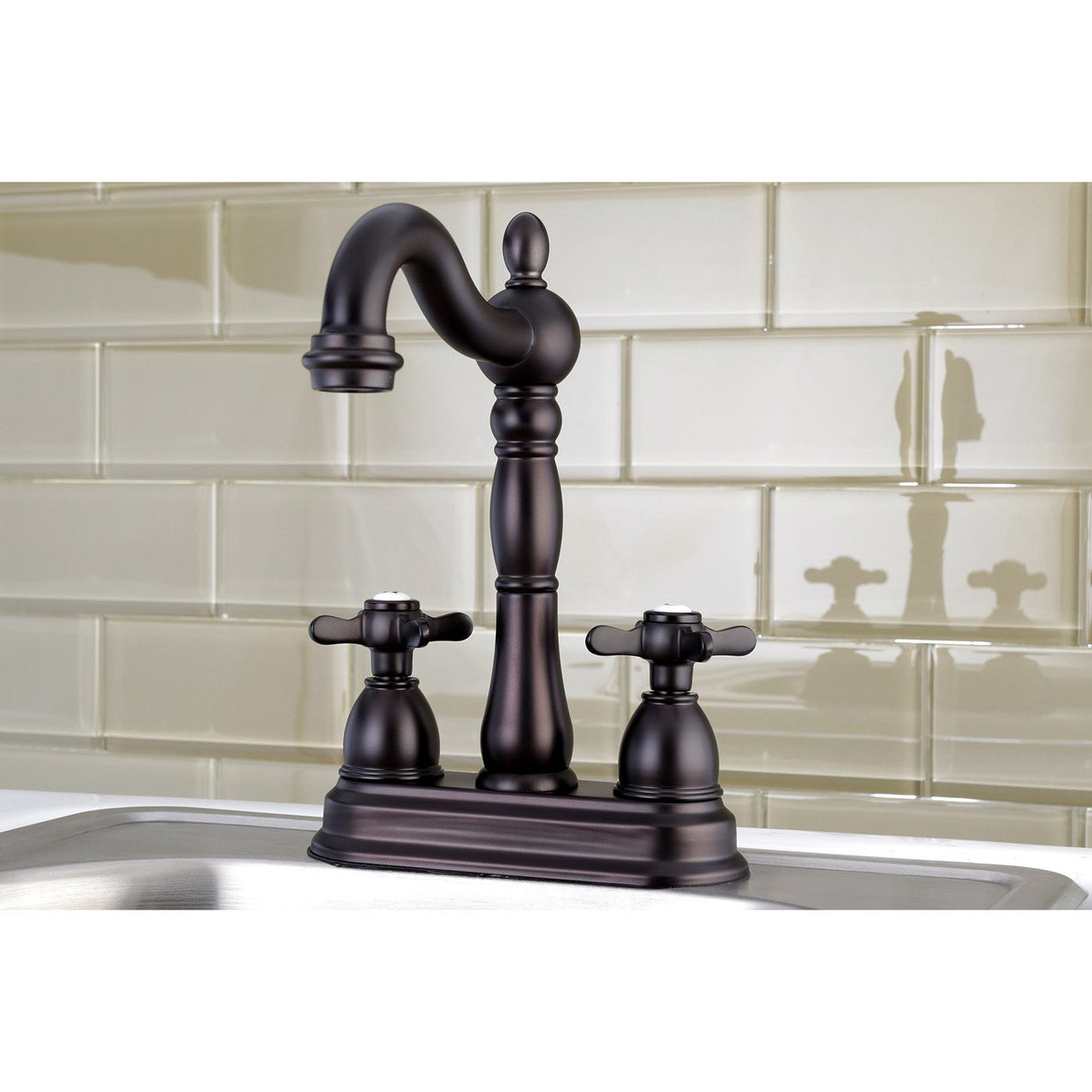 Essex KB1495BEX Two-Handle 2-Hole Deck Mount Bar Faucet, Oil Rubbed Bronze
