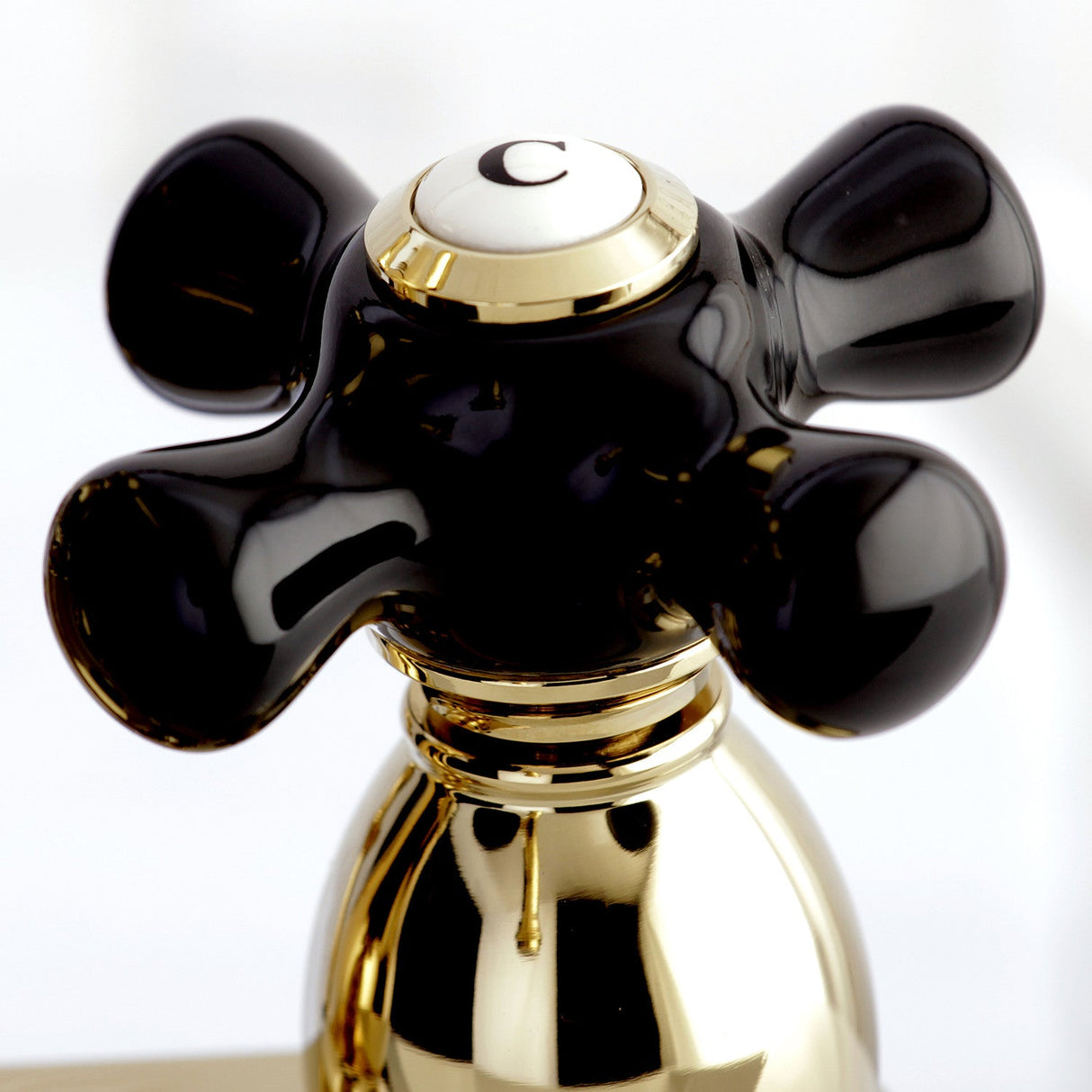 Duchess KB1602PKX Two-Handle 3-Hole Deck Mount 4" Centerset Bathroom Faucet with Plastic Pop-Up, Polished Brass