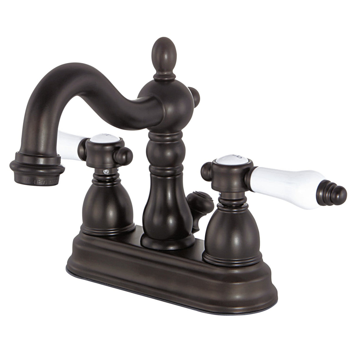 Bel-Air KB1605BPL Two-Handle 3-Hole Deck Mount 4" Centerset Bathroom Faucet with Plastic Pop-Up, Oil Rubbed Bronze