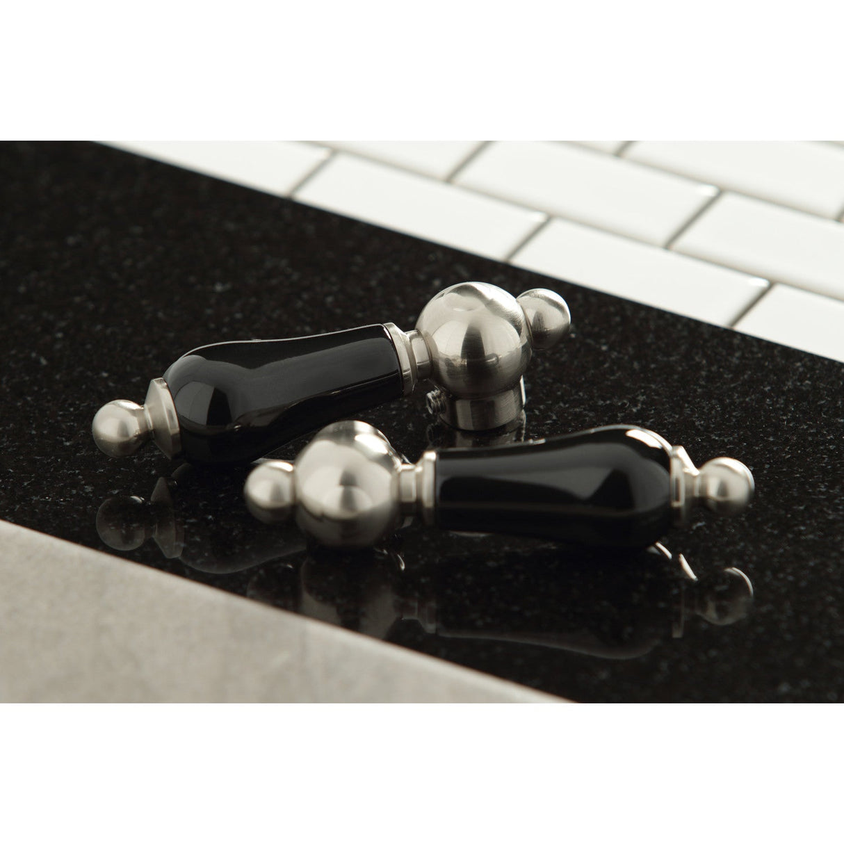 Duchess KB1608PKL Two-Handle 3-Hole Deck Mount 4" Centerset Bathroom Faucet with Plastic Pop-Up, Brushed Nickel