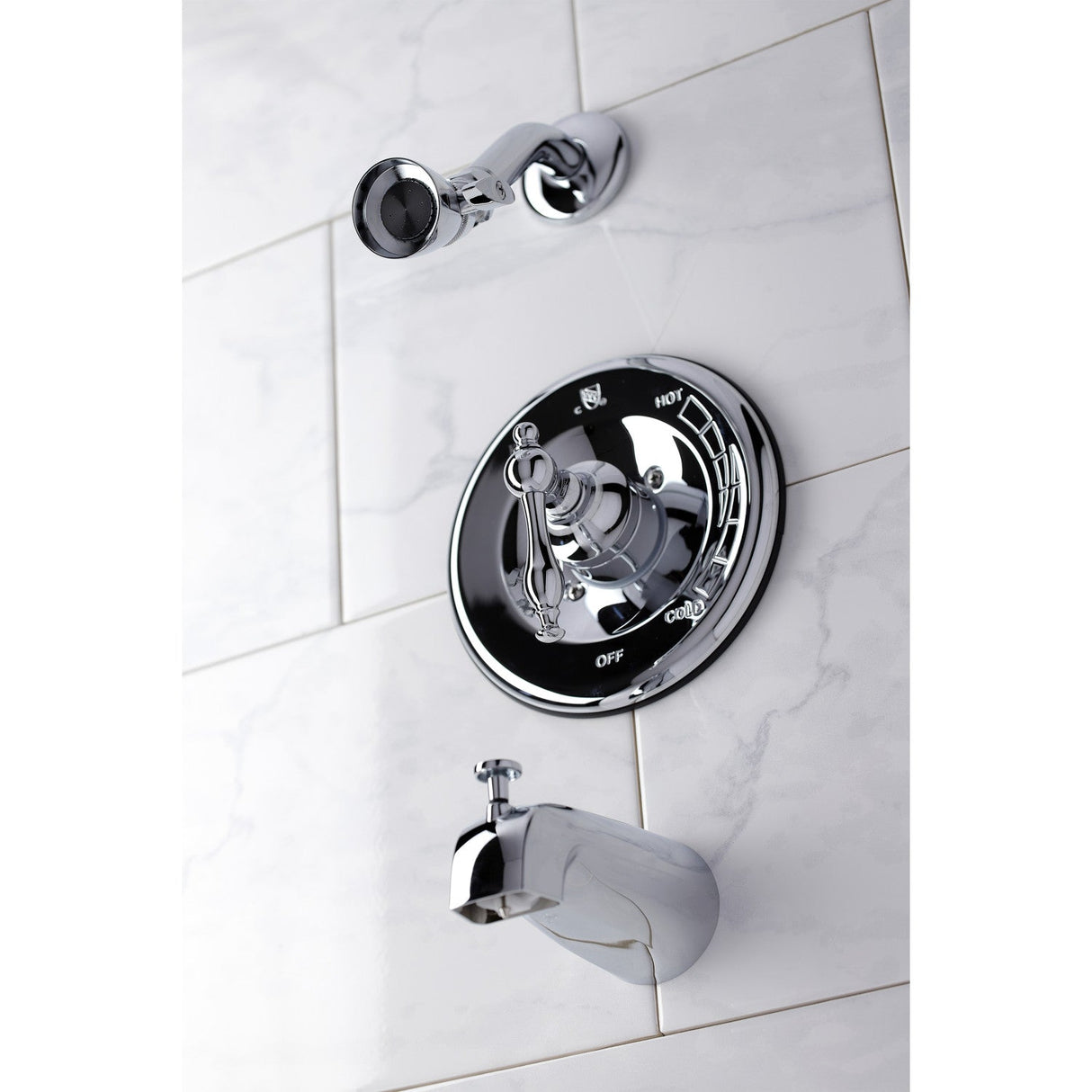 KB1631NL Single-Handle 3-Hole Wall Mount Tub and Shower Faucet, Polished Chrome