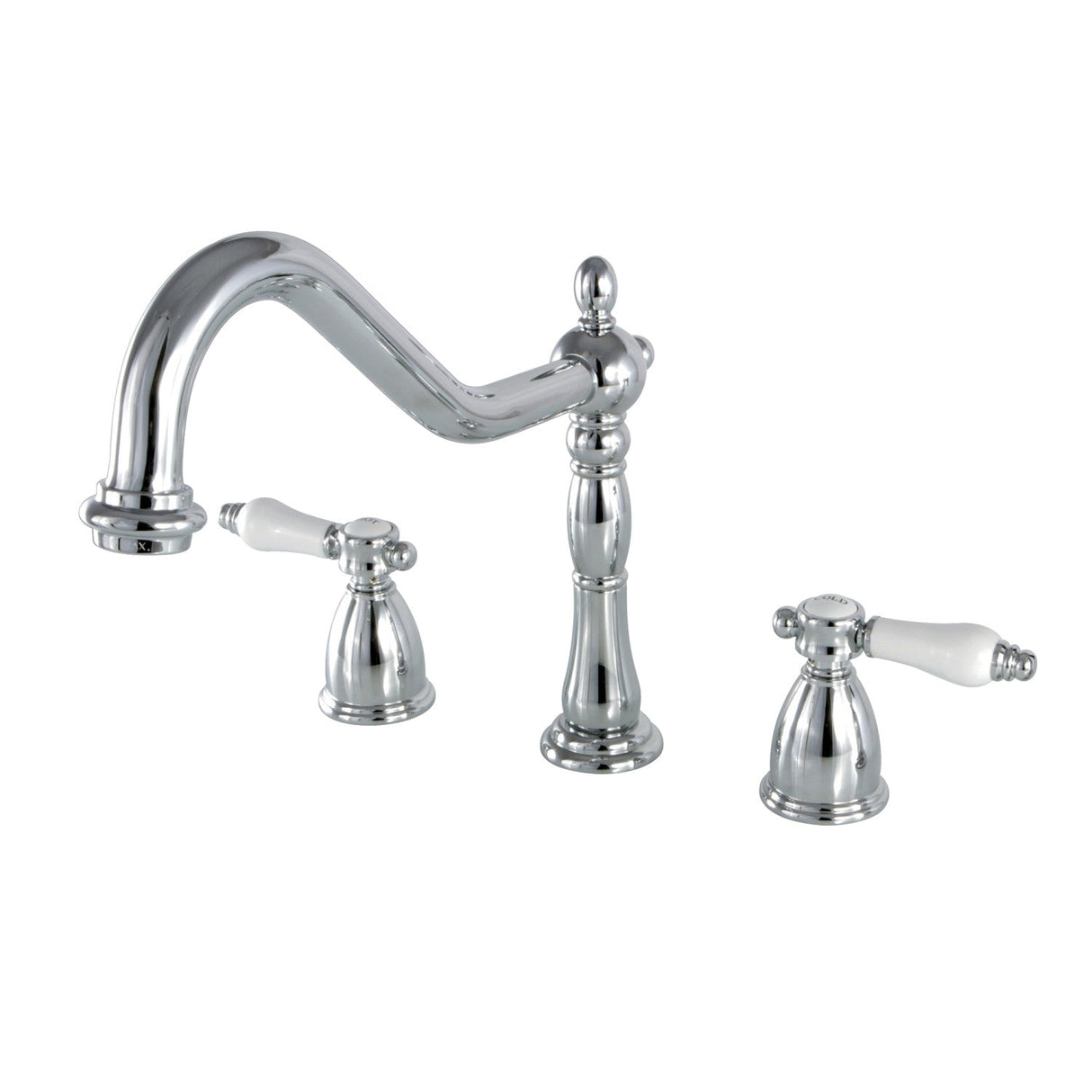 Bel-Air KB1791BPLLS Two-Handle 3-Hole Deck Mount Widespread Kitchen Faucet, Polished Chrome