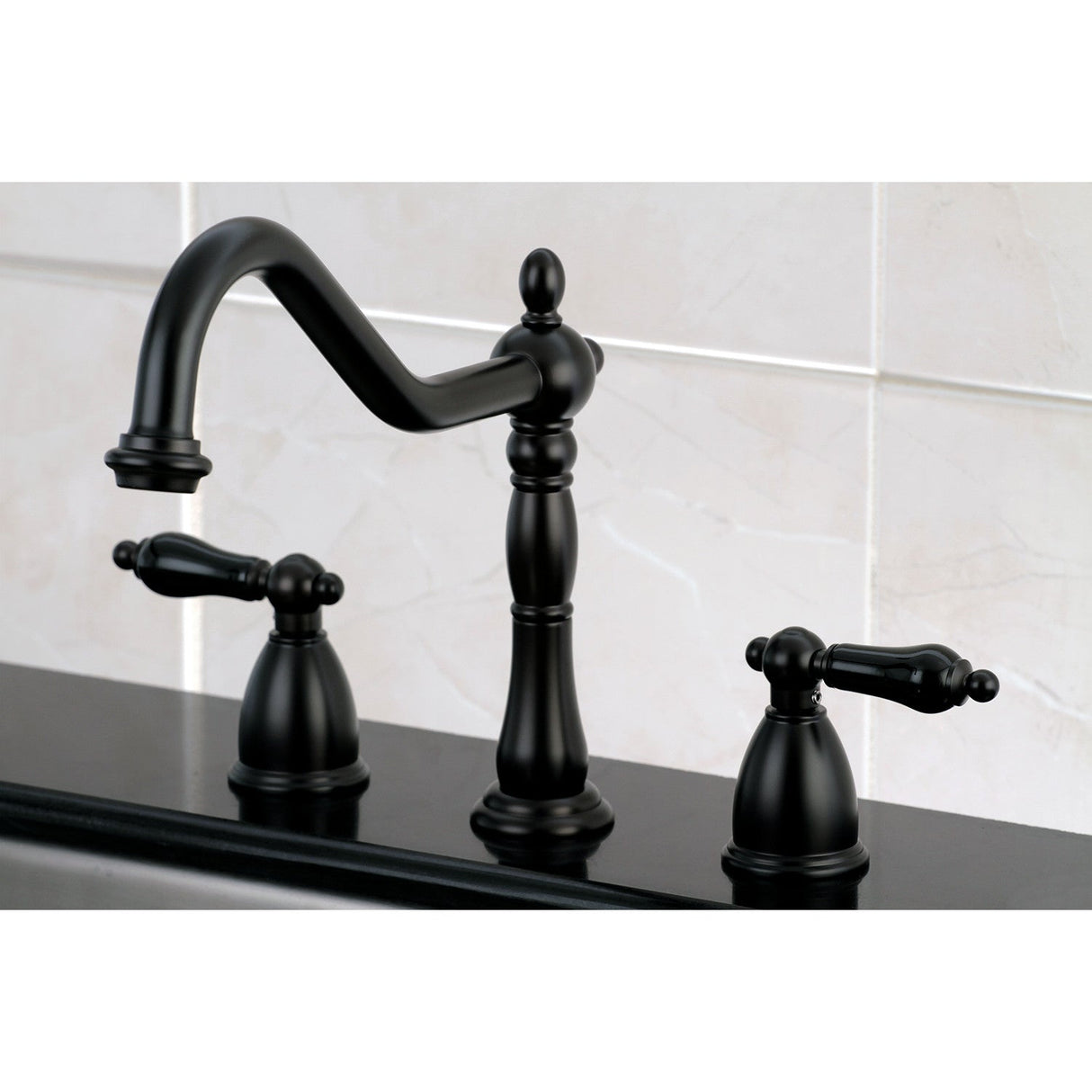 Duchess KB1795PKLLS Two-Handle 3-Hole Deck Mount Widespread Kitchen Faucet, Oil Rubbed Bronze