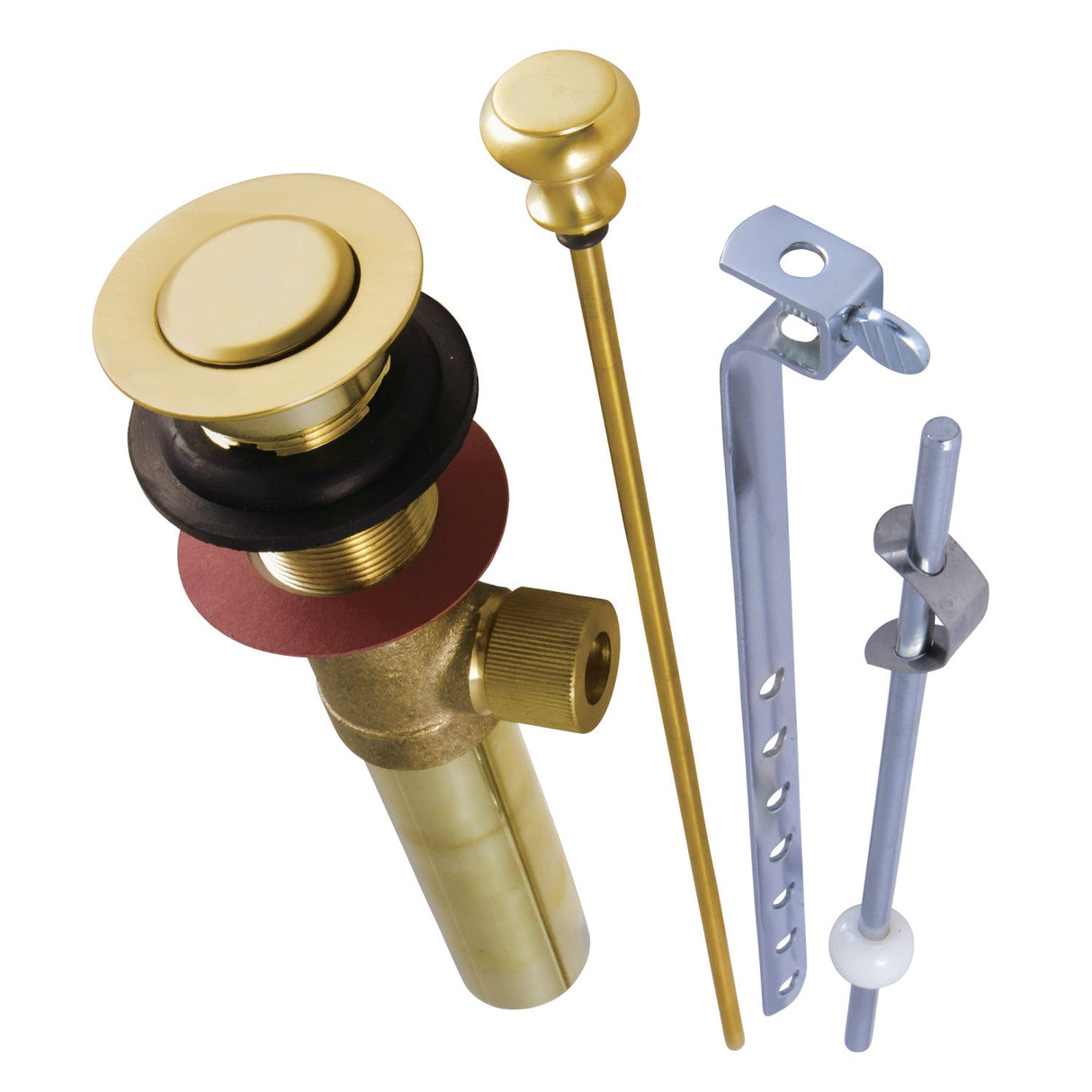 Trimscape KB2007 Brass Pop-Up Bathroom Sink Drain with Overflow, 22 Gauge, Brushed Brass