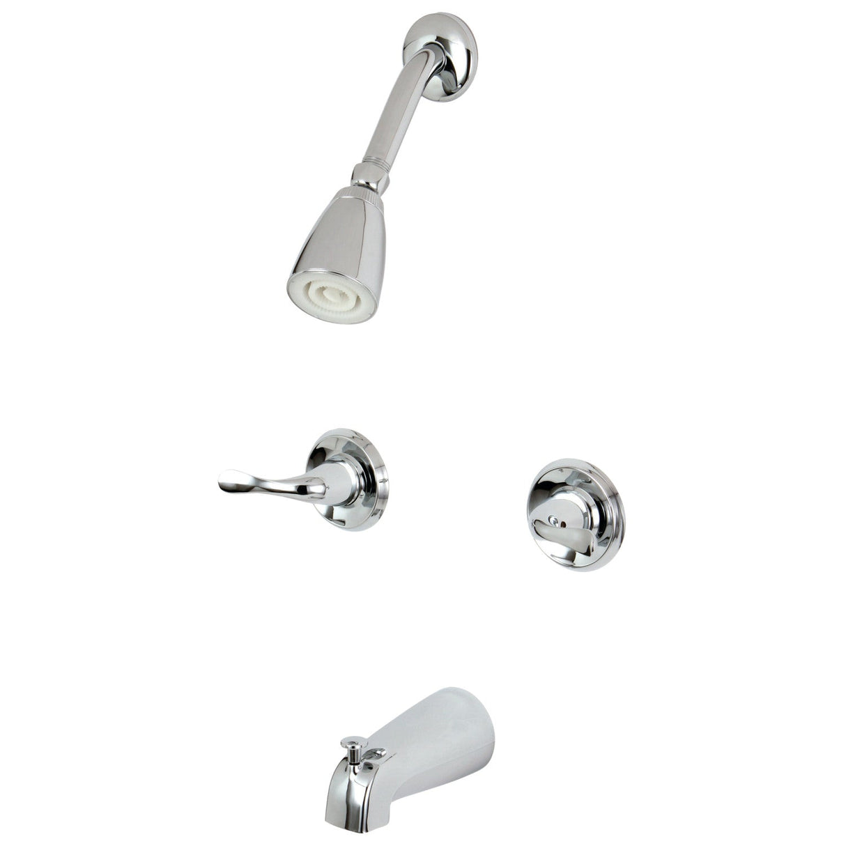 Yosemite KB2241YL Two-Handle 4-Hole Wall Mount Tub and Shower Faucet, Polished Chrome