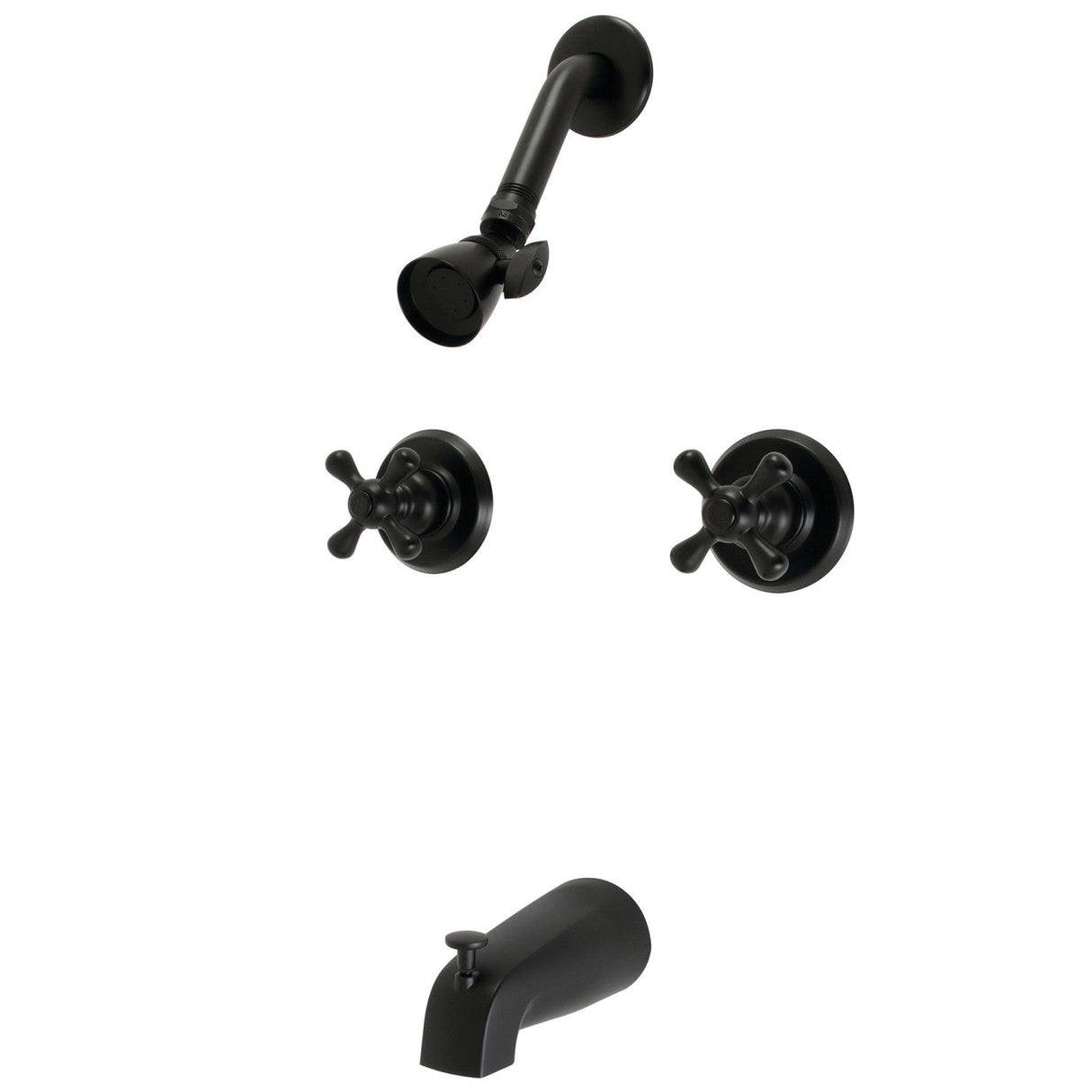 Victorian KB240AX Two-Handle 4-Hole Wall Mount Tub and Shower Faucet, Matte Black