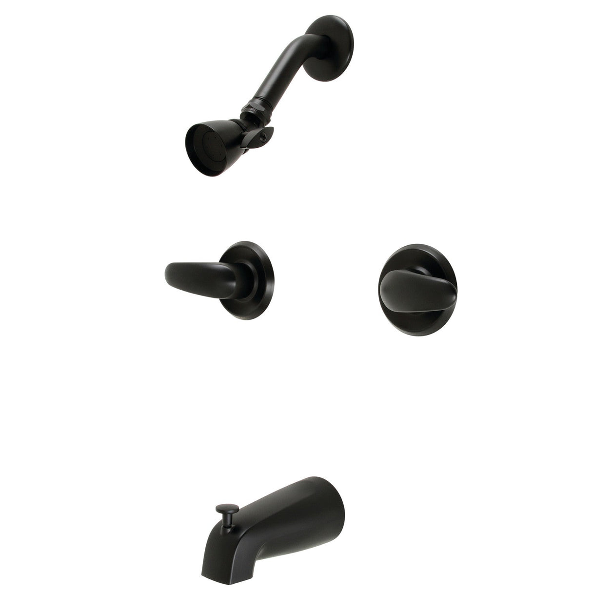 Legacy KB240LL Two-Handle 4-Hole Wall Mount Tub and Shower Faucet, Matte Black