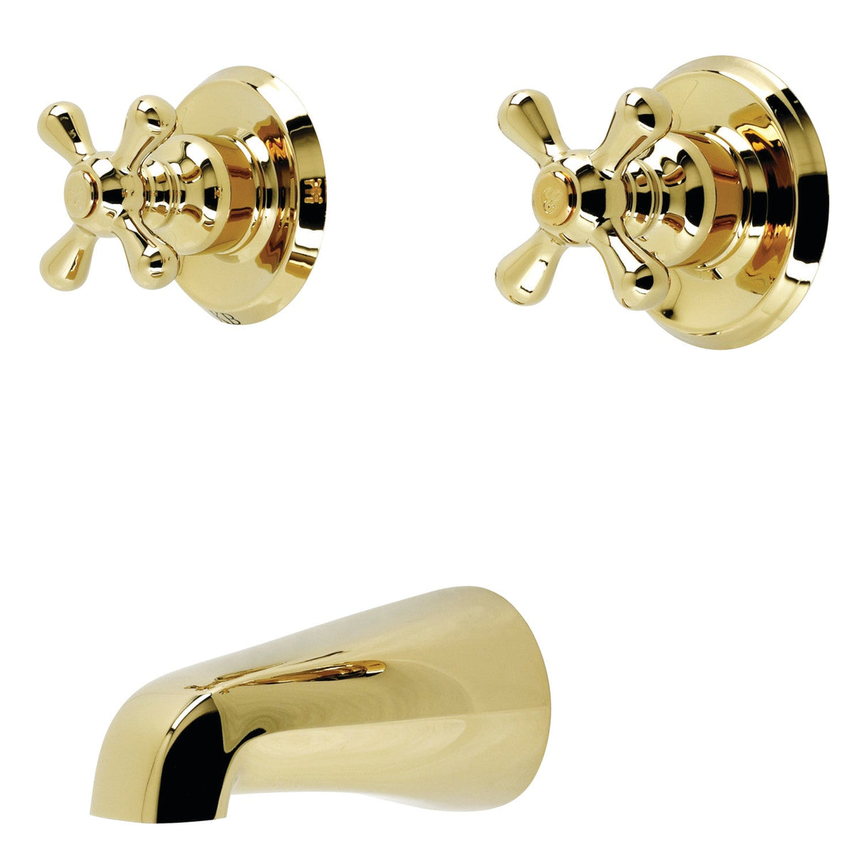 Victorian KB242AXTO Two-Handle 3-Hole Wall Mount Tub and Shower Faucet Tub Only, Polished Brass