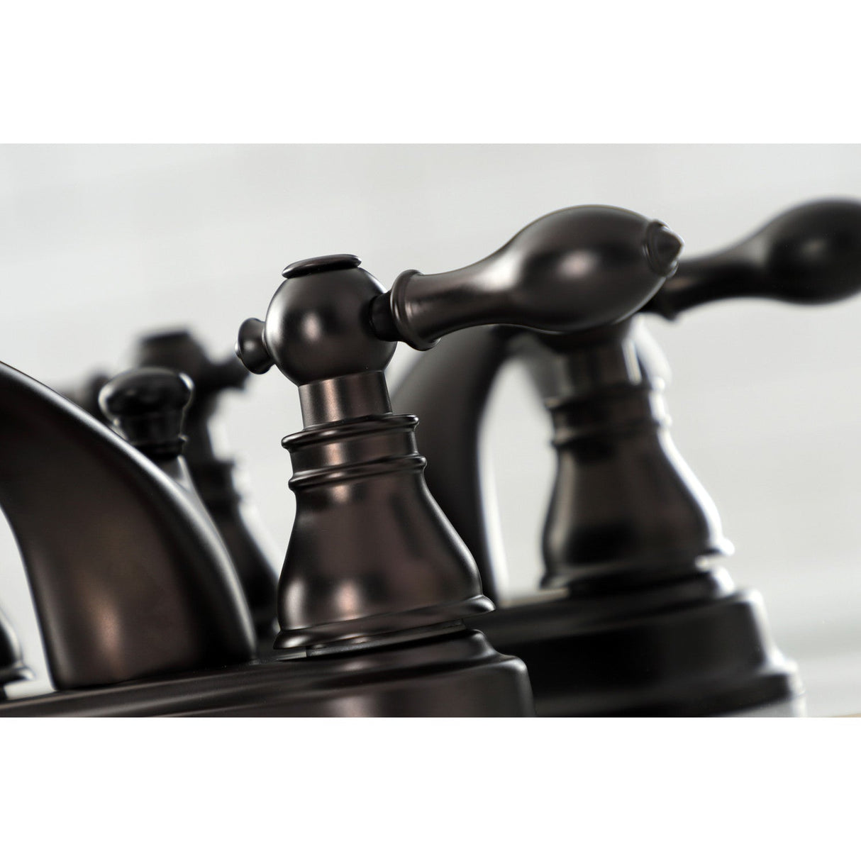 American Classic KB2605ACL Two-Handle 3-Hole Deck Mount 4" Centerset Bathroom Faucet with Plastic Pop-Up, Oil Rubbed Bronze