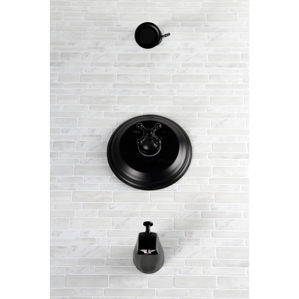 Metropolitan KB2630BX Single-Handle 3-Hole Wall Mount Tub and Shower Faucet, Matte Black