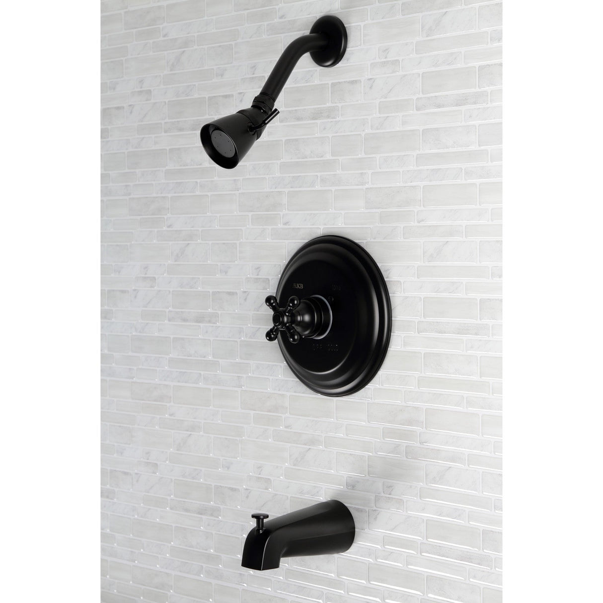 Metropolitan KB2630BX Single-Handle 3-Hole Wall Mount Tub and Shower Faucet, Matte Black