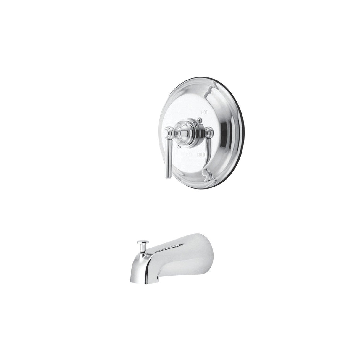Elinvar KB2631ELTO Single-Handle 2-Hole Wall Mount Tub and Shower Faucet Tub Only, Polished Chrome