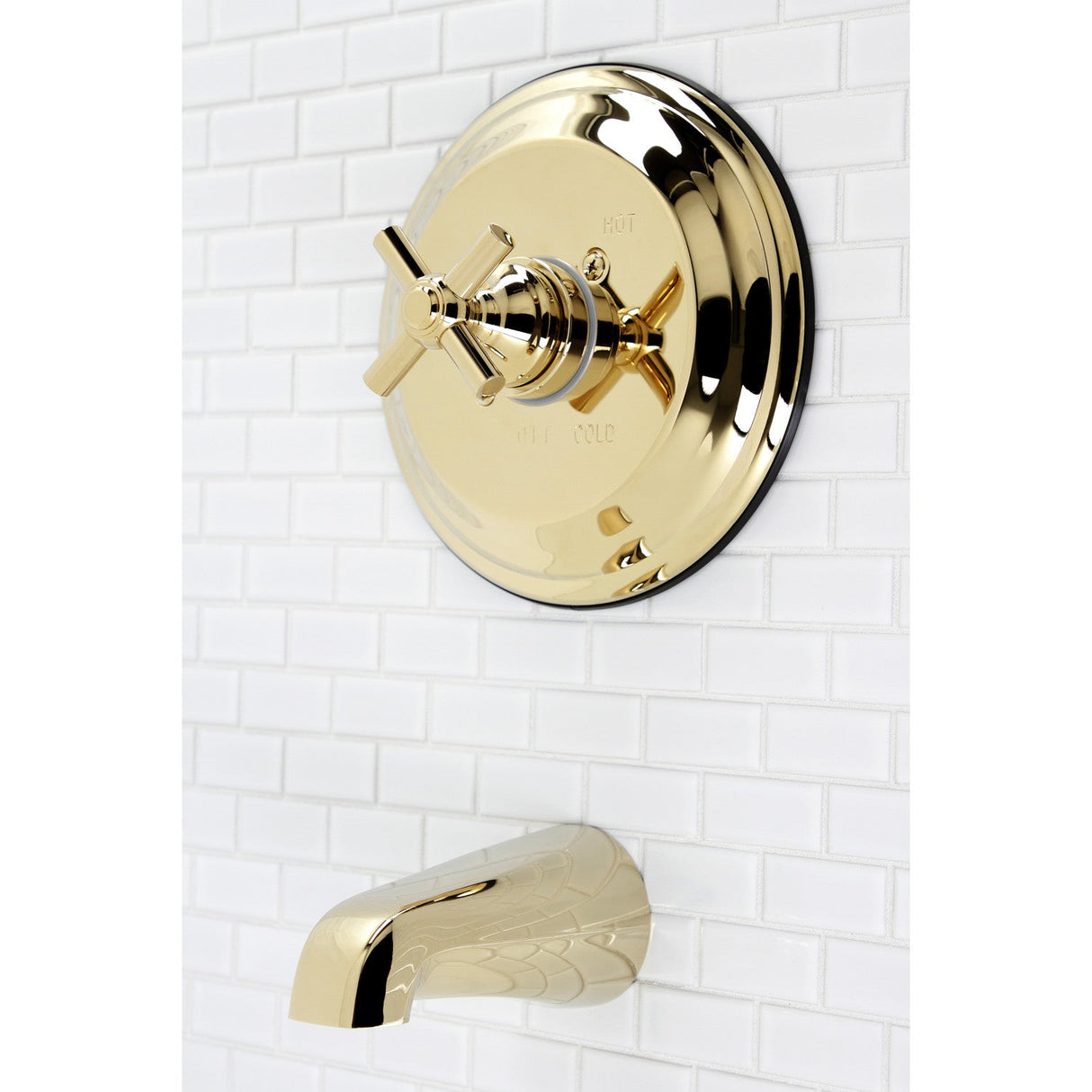 KB2632EXTO Single-Handle 2-Hole Wall Mount Tub and Shower Faucet Tub Only, Polished Brass