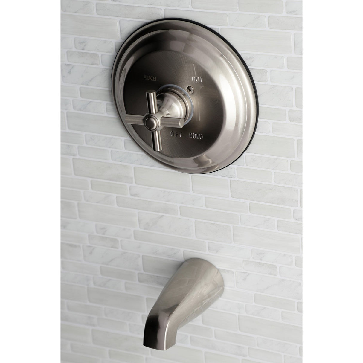 KB2638EXTO Single-Handle 2-Hole Wall Mount Tub and Shower Faucet Tub Only, Brushed Nickel
