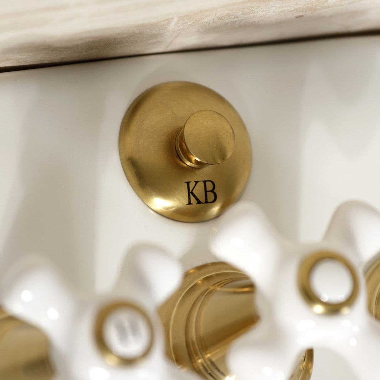 Victorian KB327PX Three-Handle Vertical Spray Bidet Faucet with Brass Pop-Up, Brushed Brass