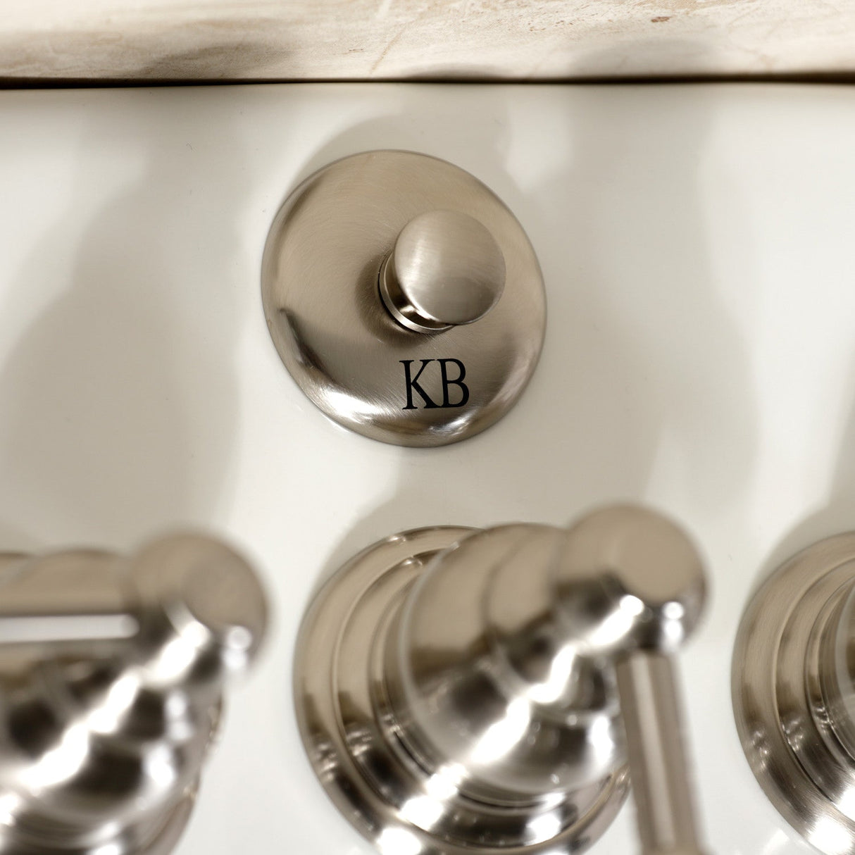 Knight KB328KL Three-Handle Vertical Spray Bidet Faucet with Brass Pop-Up, Brushed Nickel