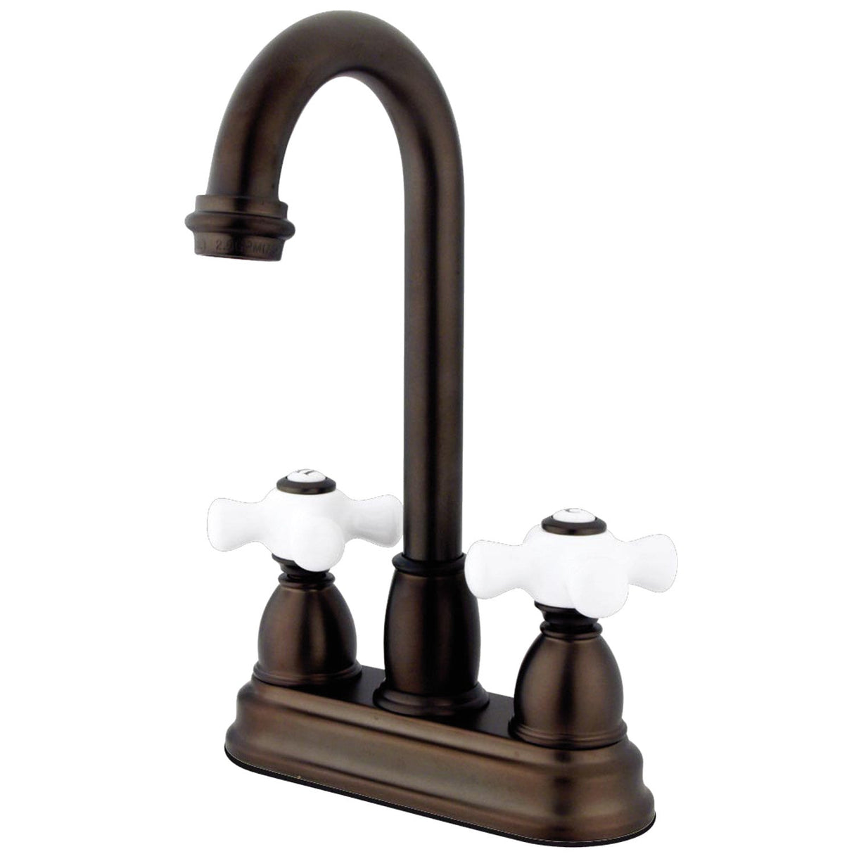 Restoration KB3495PX Two-Handle 2-Hole Deck Mount Bar Faucet, Oil Rubbed Bronze