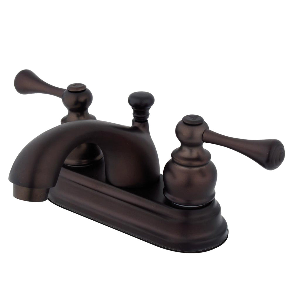 Vintage KB3605BL Two-Handle 3-Hole Deck Mount 4" Centerset Bathroom Faucet with Plastic Pop-Up, Oil Rubbed Bronze