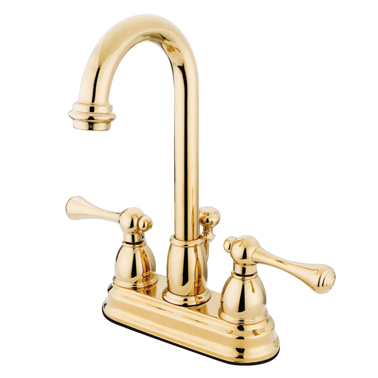 Vintage KB3612BL Two-Handle 3-Hole Deck Mount 4" Centerset Bathroom Faucet with Plastic Pop-Up, Polished Brass