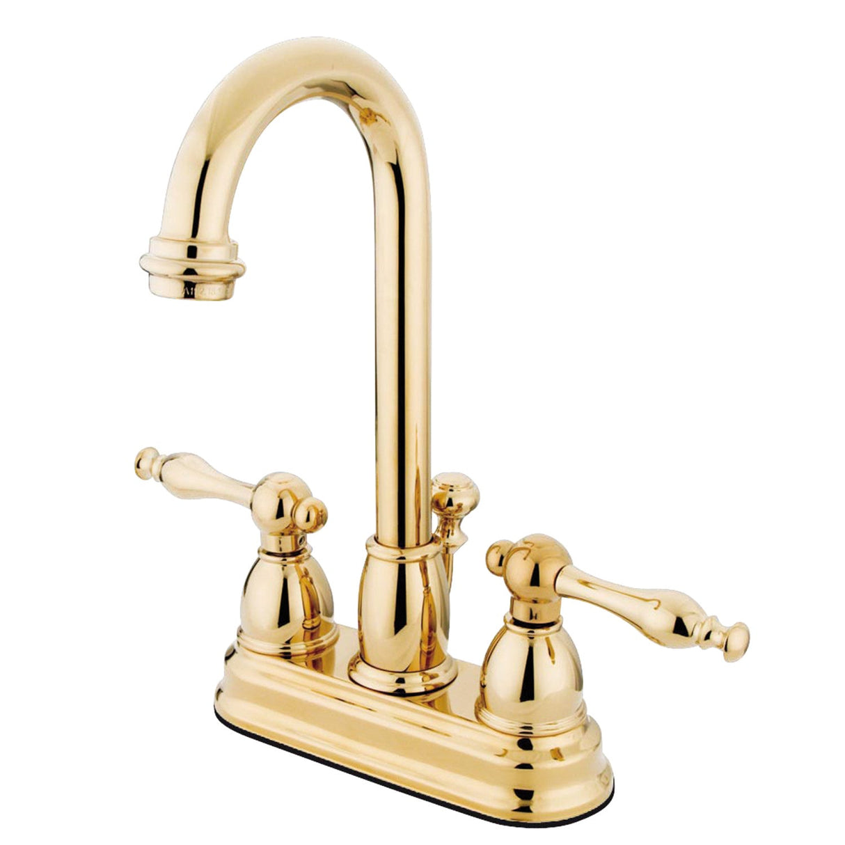 Vintage KB3612NL Two-Handle 3-Hole Deck Mount 4" Centerset Bathroom Faucet with Plastic Pop-Up, Polished Brass