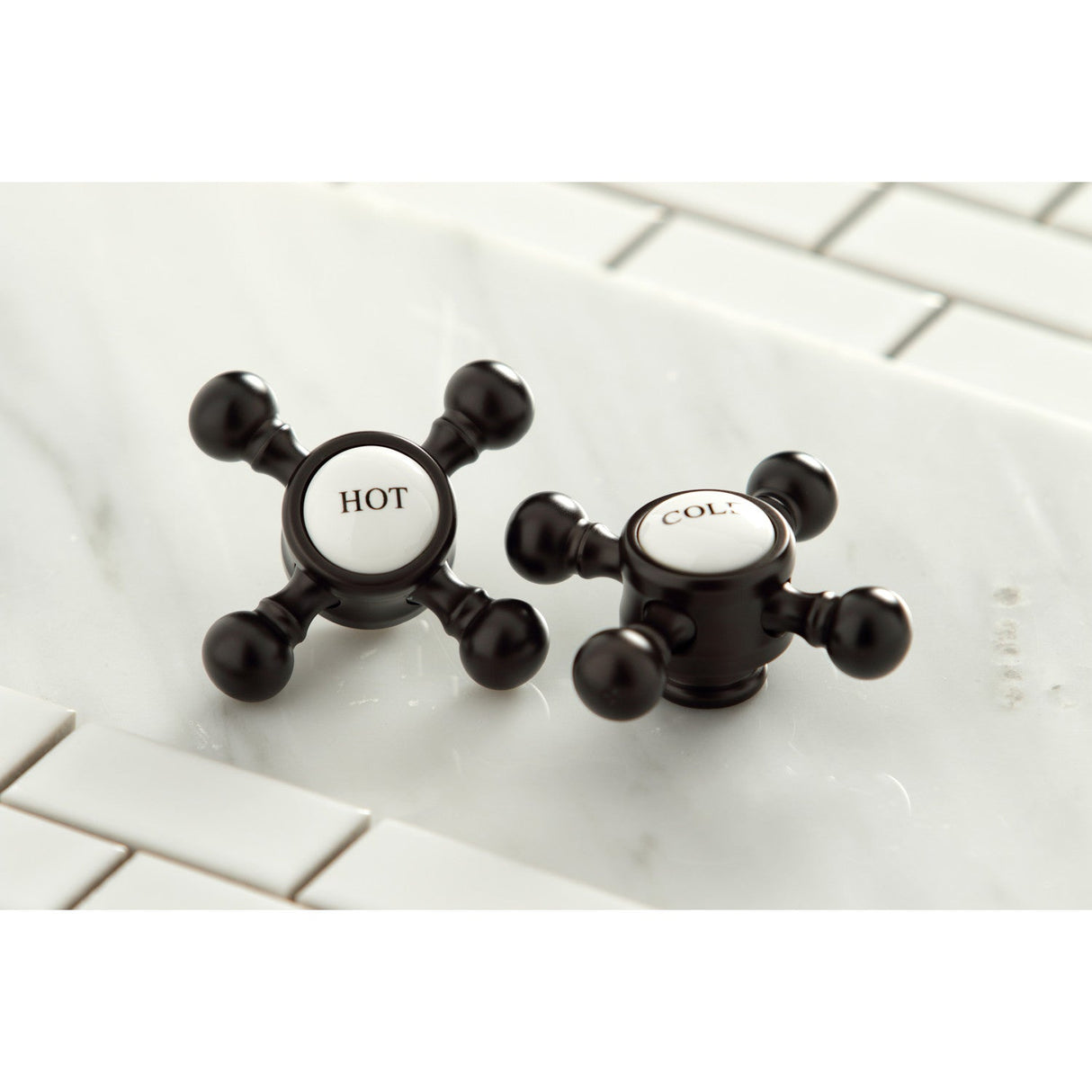 KB3615BX Two-Handle 3-Hole Deck Mount 4" Centerset Bathroom Faucet with Plastic Pop-Up, Oil Rubbed Bronze