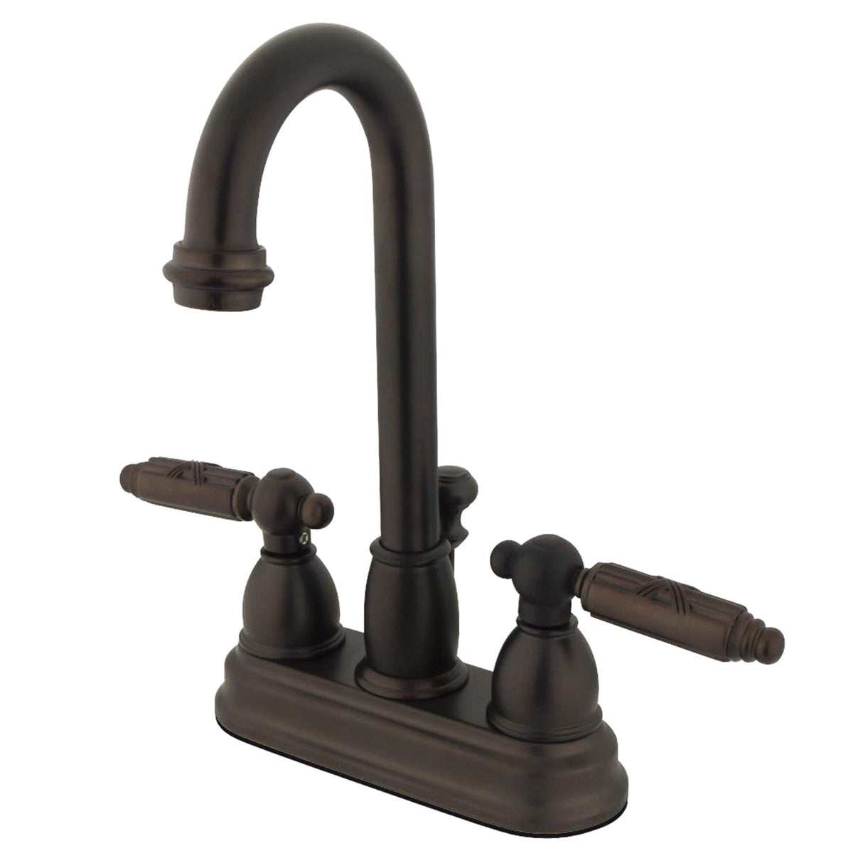 Vintage KB3615GL Two-Handle 3-Hole Deck Mount 4" Centerset Bathroom Faucet with Plastic Pop-Up, Oil Rubbed Bronze