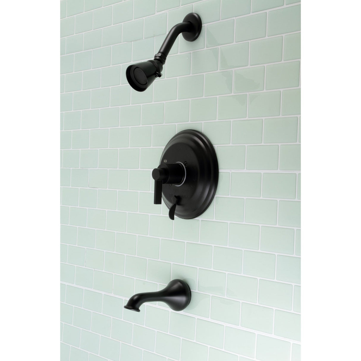 NuvoFusion KB36300NDL Wall Mount Tub and Shower Faucet, Matte Black