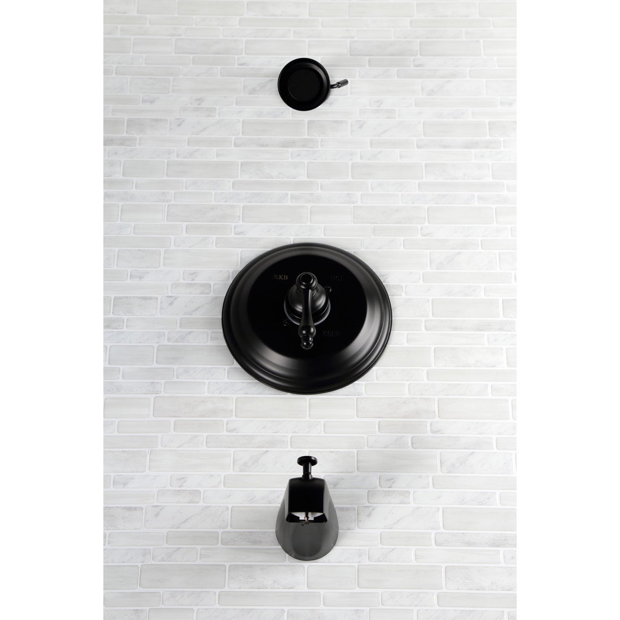 Restoration KB3630AL Single-Handle 3-Hole Wall Mount Tub and Shower Faucet, Matte Black