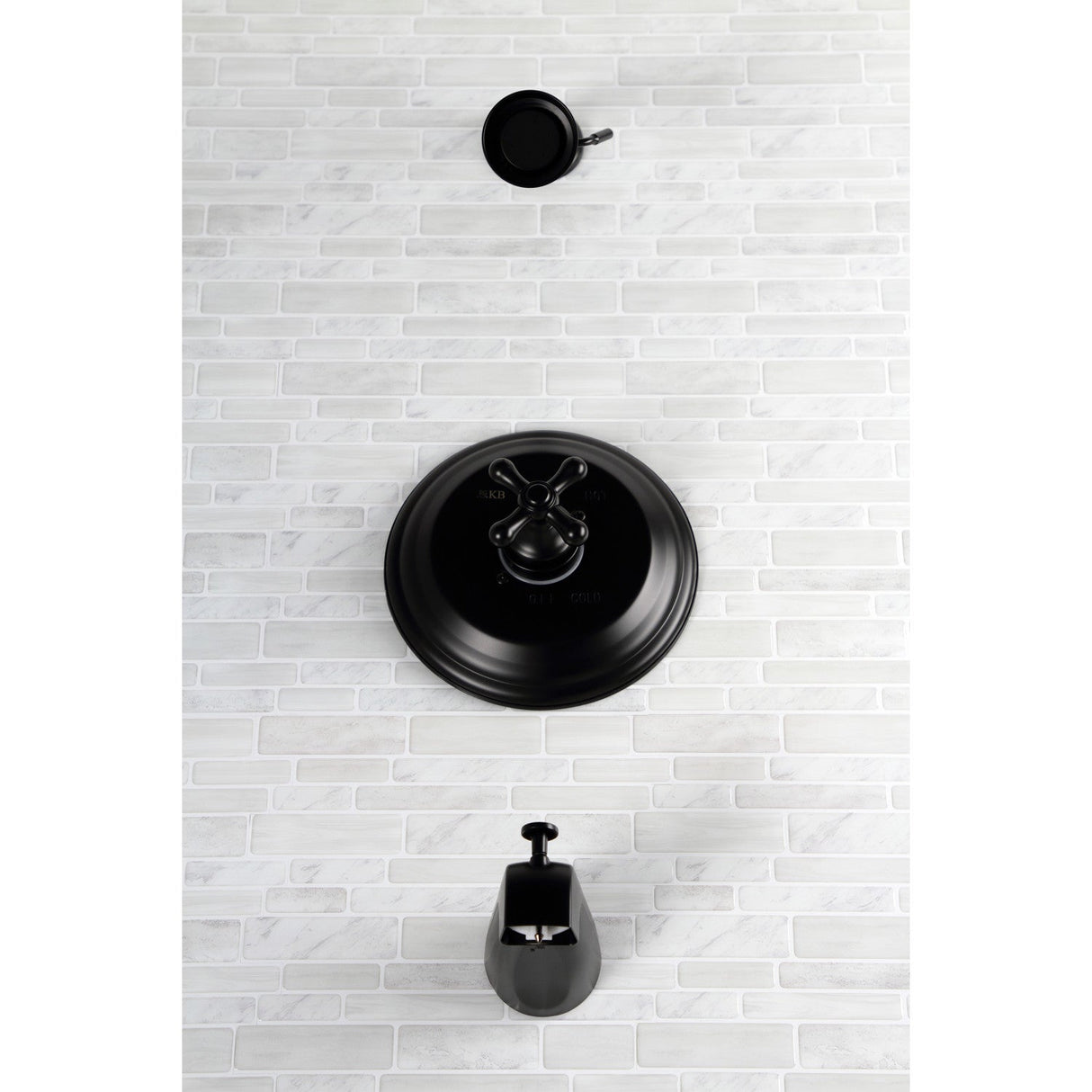 Restoration KB3630AX Single-Handle 3-Hole Wall Mount Tub and Shower Faucet, Matte Black