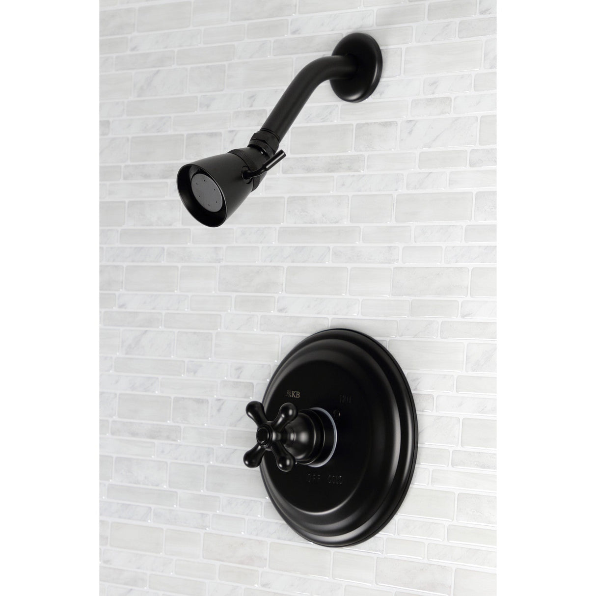 Restoration KB3630AXSO Single-Handle 2-Hole Wall Mount Shower Faucet, Matte Black