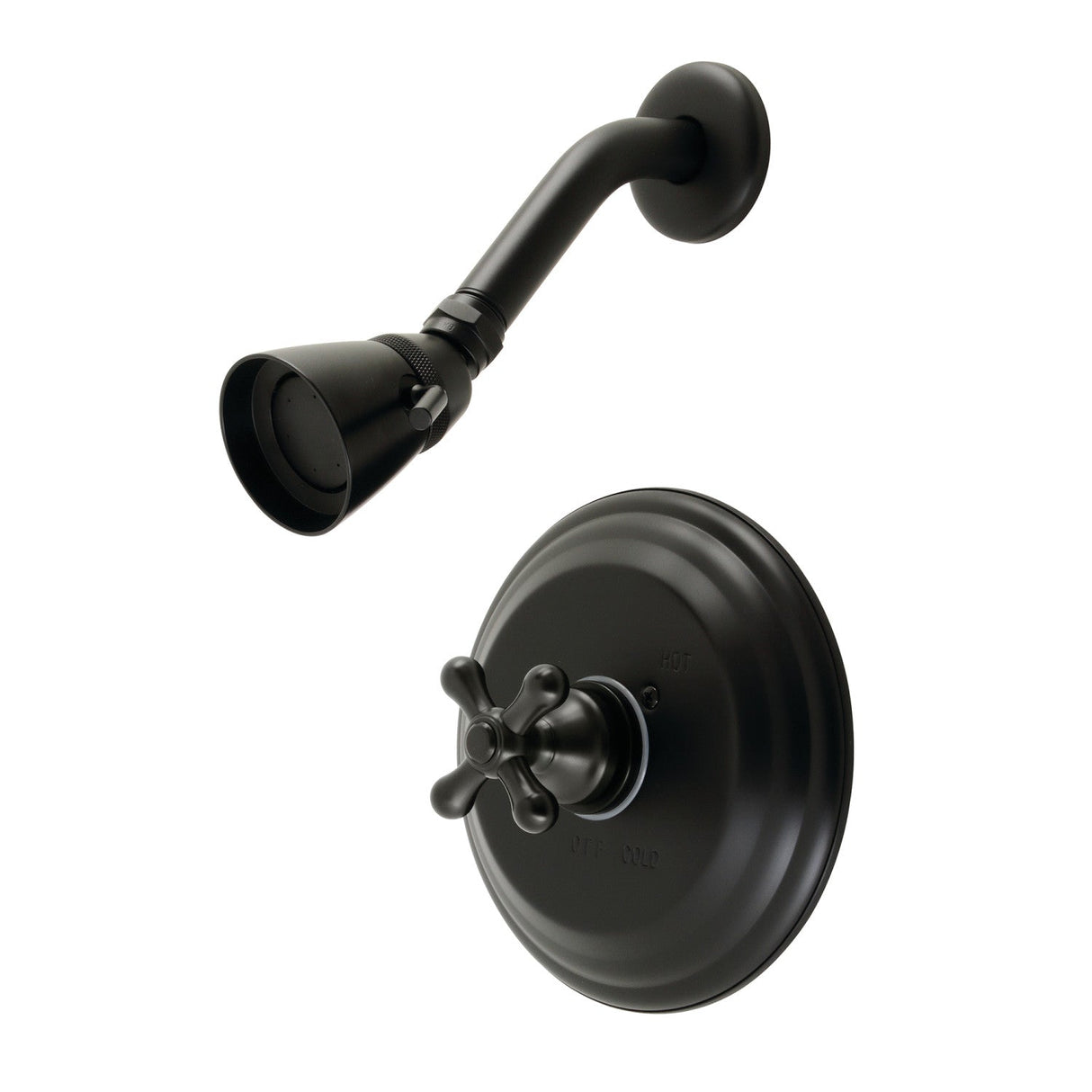 Restoration KB3630AXSO Single-Handle 2-Hole Wall Mount Shower Faucet, Matte Black