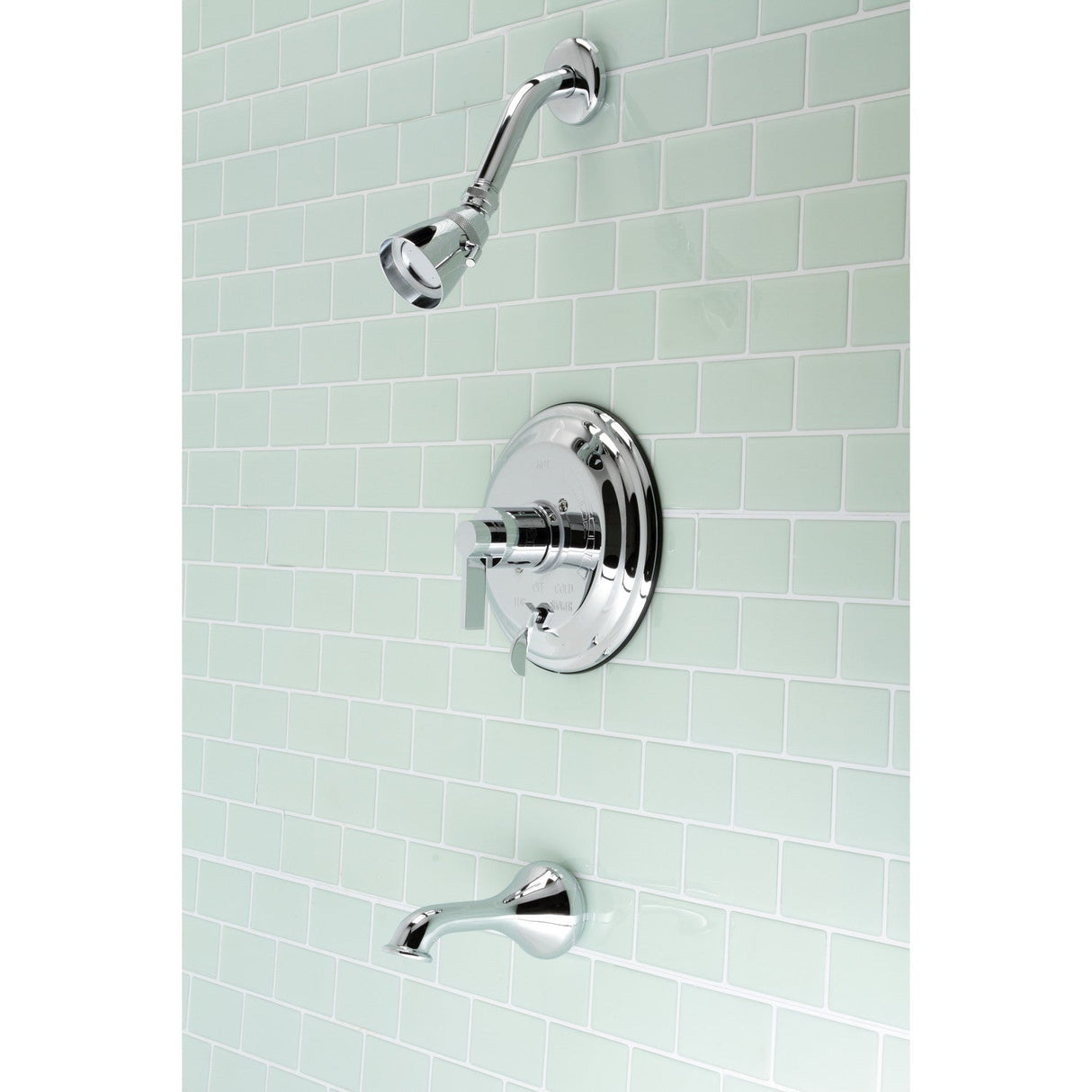 NuvoFusion KB36310NDL Wall Mount Tub and Shower Faucet, Polished Chrome