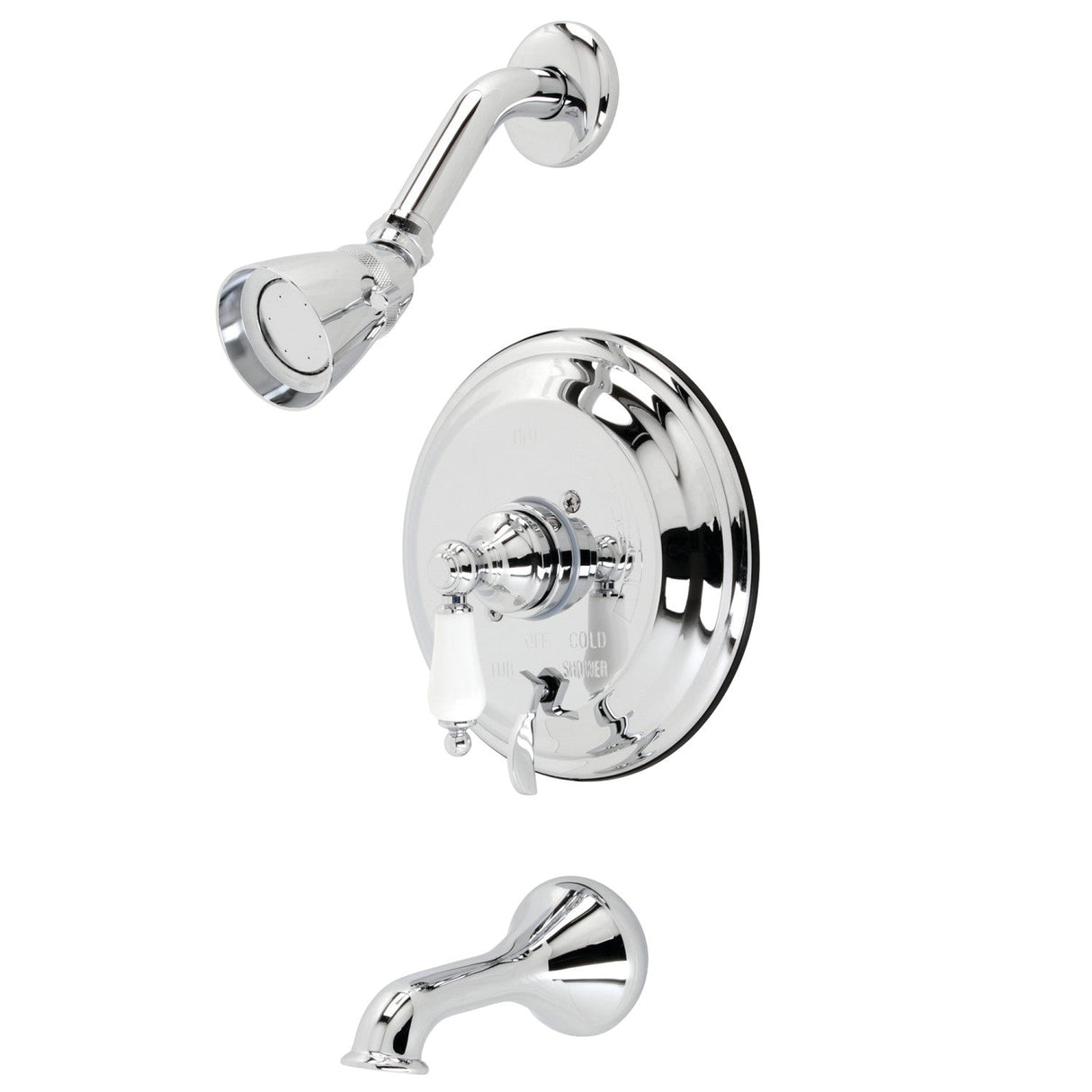 Restoration KB36310PL Single-Handle 3-Hole Wall Mount Tub and Shower Faucet, Polished Chrome