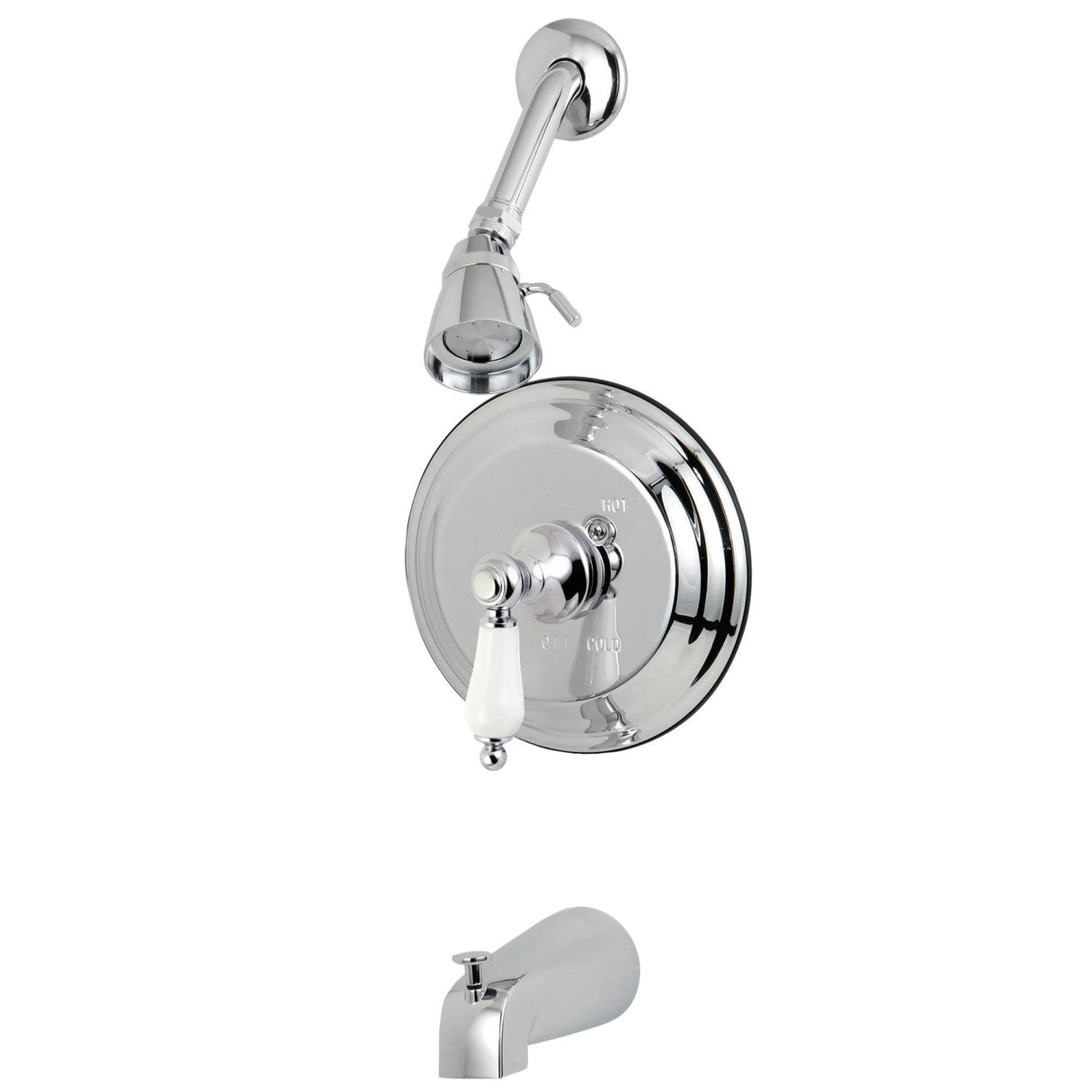 Restoration KB3631PL Single-Handle 3-Hole Wall Mount Tub and Shower Faucet, Polished Chrome