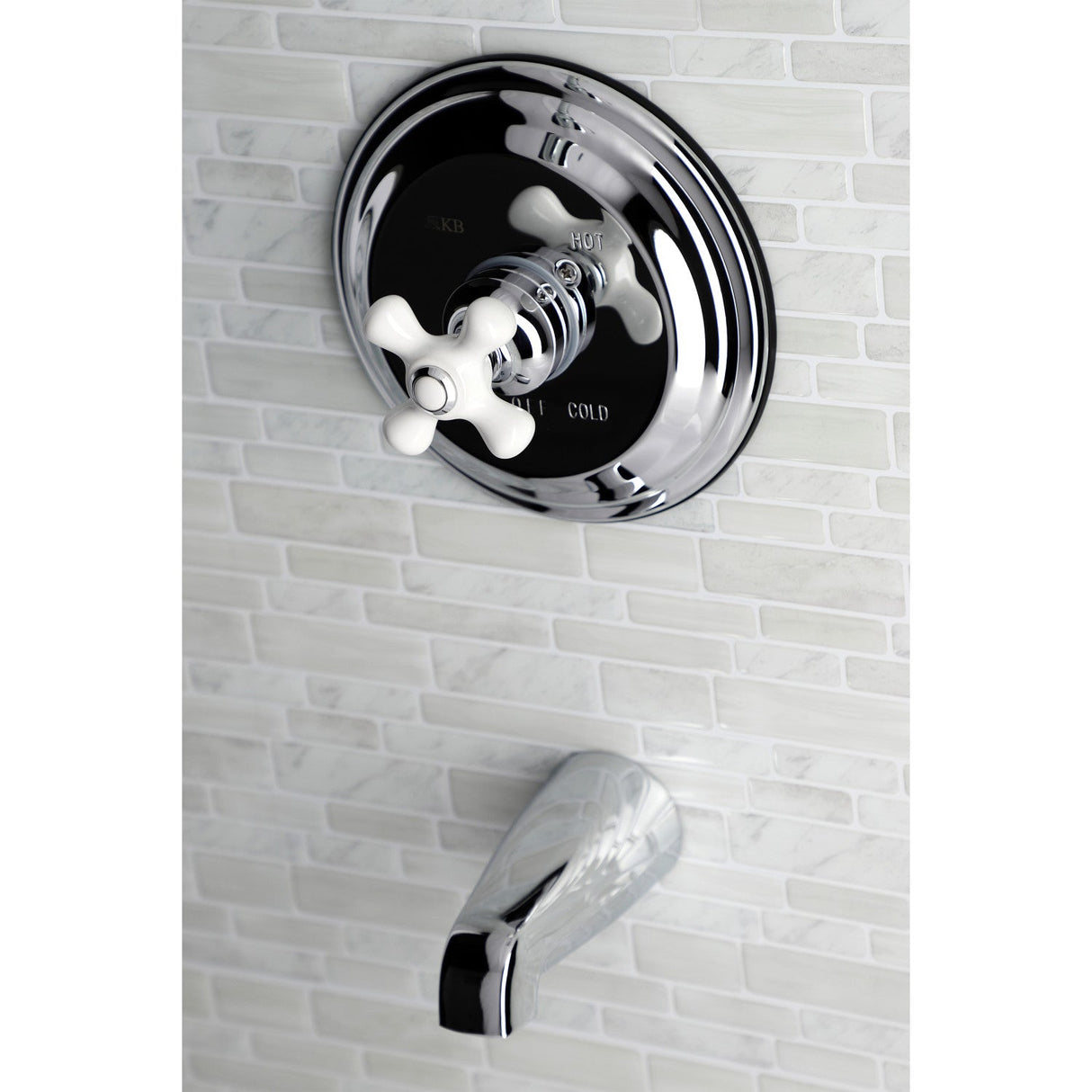 Vintage KB3631PXTO Single-Handle 2-Hole Wall Mount Tub and Shower Faucet Tub Only, Polished Chrome