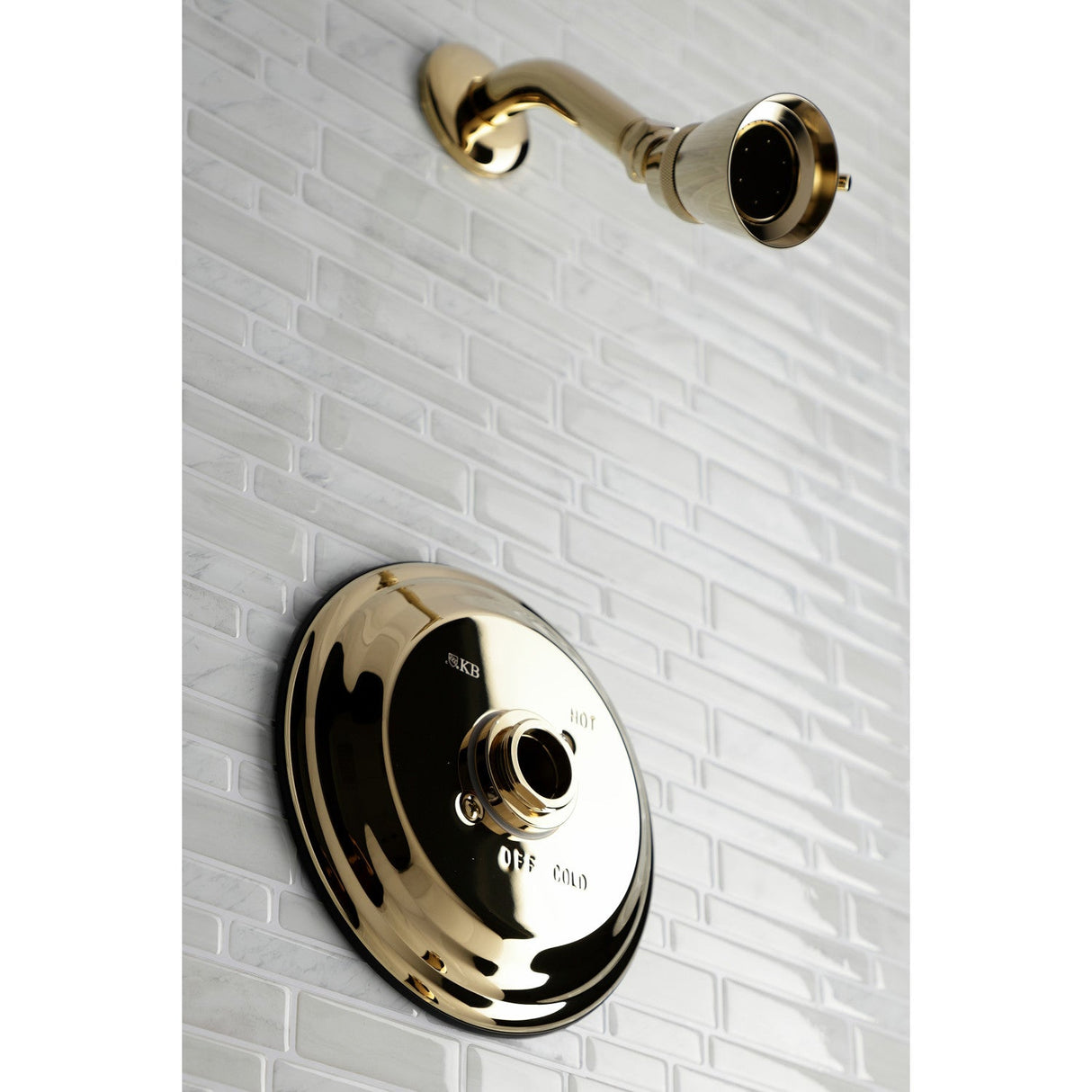 KB3632TSLH 2-Hole Wall Mount Shower Faucet Trim Only without Handle, Polished Brass