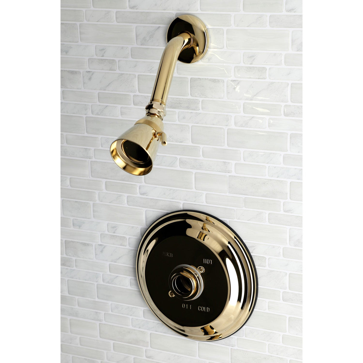 KB3632TSLH 2-Hole Wall Mount Shower Faucet Trim Only without Handle, Polished Brass