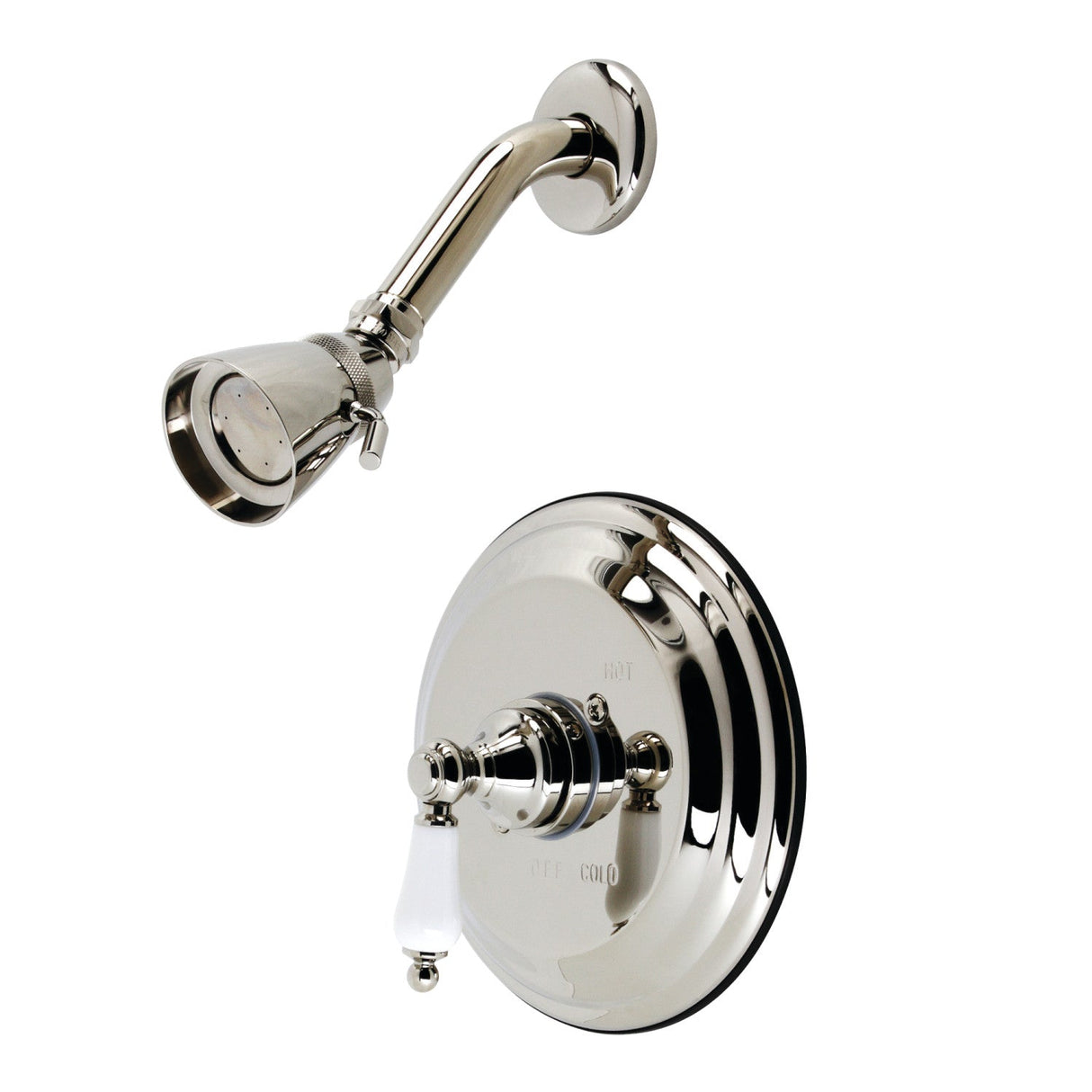 Restoration KB3636PLSO Single-Handle 2-Hole Wall Mount Shower Faucet, Polished Nickel