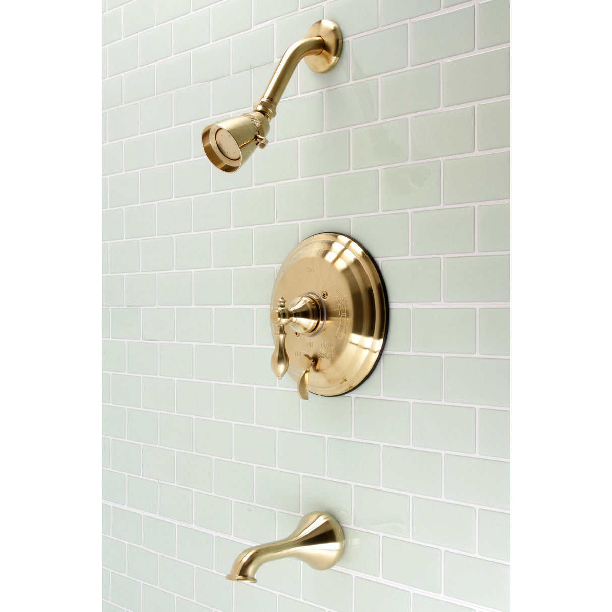 American Classic KB36370ACL Single-Handle 3-Hole Wall Mount Tub and Shower Faucet with Diverter, Brushed Brass