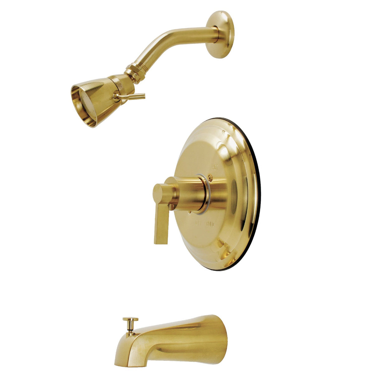 NuvoFusion KB3637NDL Wall Mount Tub and Shower Faucet, Brushed Brass