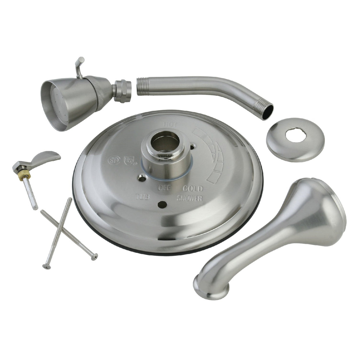 KB36380TLH 3-Hole Wall Mount Tub and Shower Faucet Trim Only without Handle, Brushed Nickel