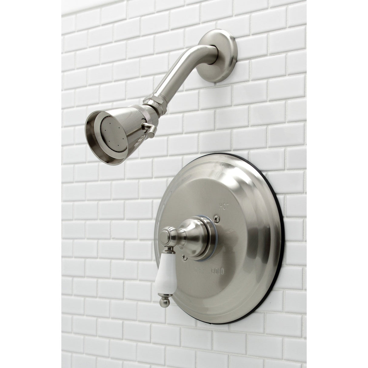 Restoration KB3638PLSO Single-Handle 2-Hole Wall Mount Shower Faucet, Brushed Nickel
