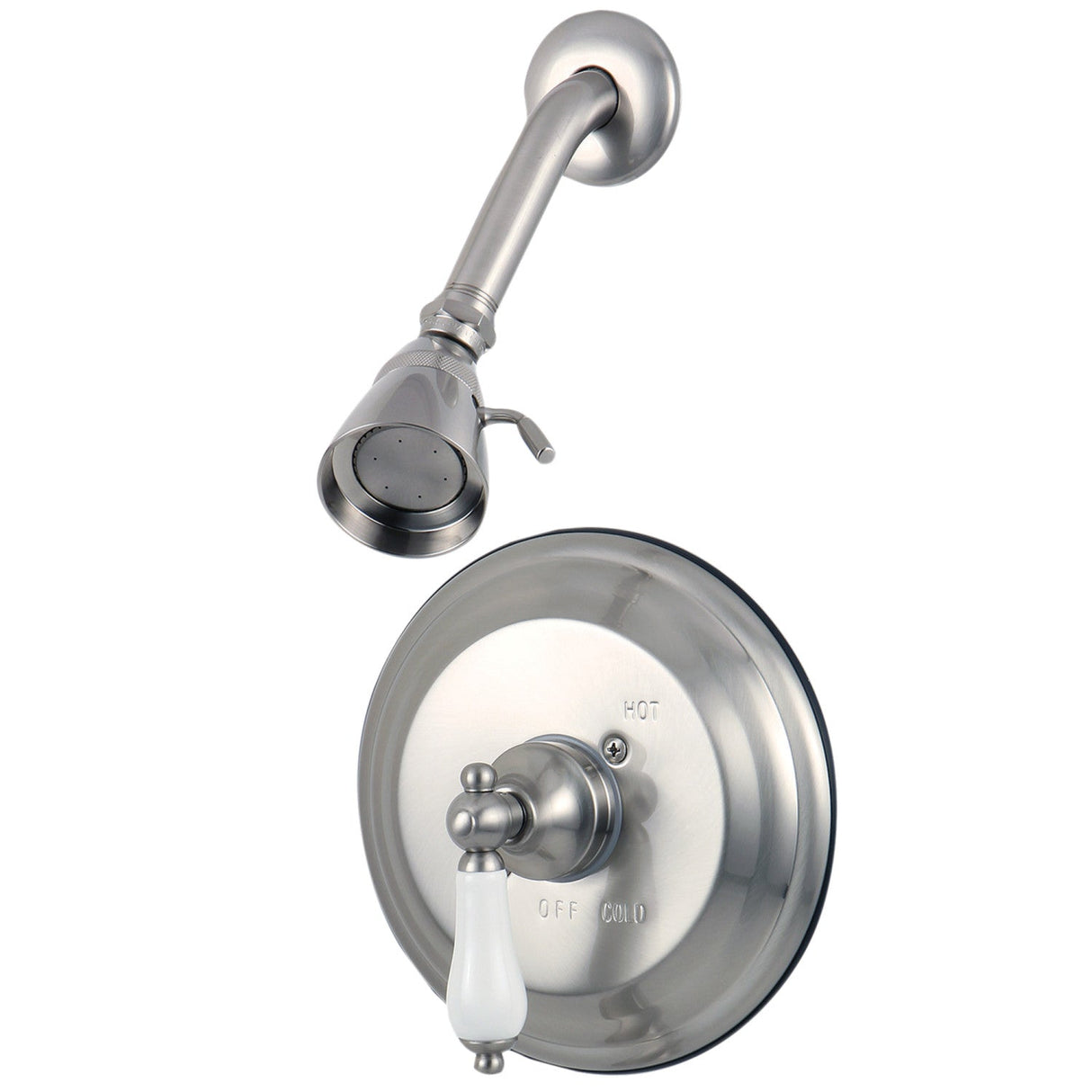 Restoration KB3638PLSO Single-Handle 2-Hole Wall Mount Shower Faucet, Brushed Nickel