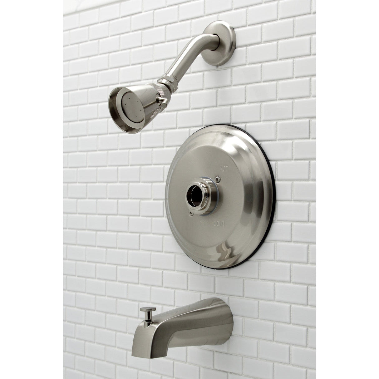 KB3638TLH 3-Hole Wall Mount Tub and Shower Faucet Trim Only without Handle, Brushed Nickel