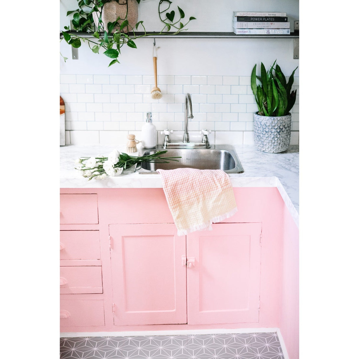 Restoration KB3748PX Two-Handle 3-Hole Deck Mount 8" Centerset Kitchen Faucet, Brushed Nickel