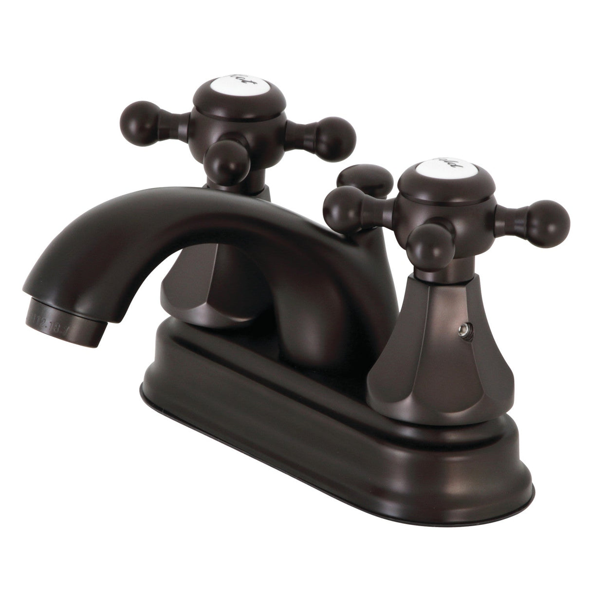 Metropolitan KB4605BX Two-Handle 3-Hole Deck Mount 4" Centerset Bathroom Faucet with Plastic Pop-Up, Oil Rubbed Bronze
