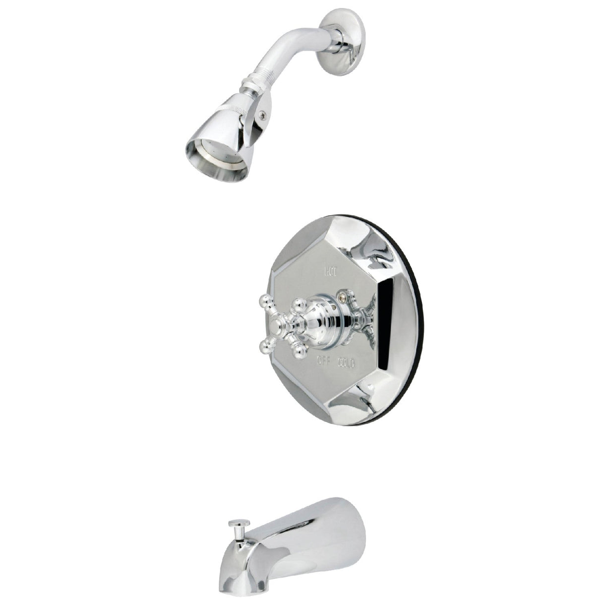 English Vintage KB4631BX Single-Handle 3-Hole Wall Mount Tub and Shower Faucet, Polished Chrome