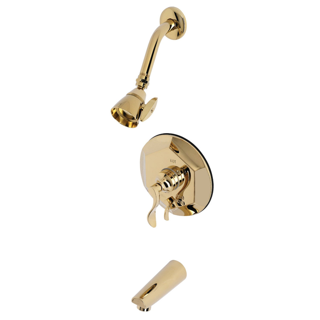 KB46320DFL Single-Handle 3-Hole Wall Mount Tub and Shower Faucet, Polished Brass