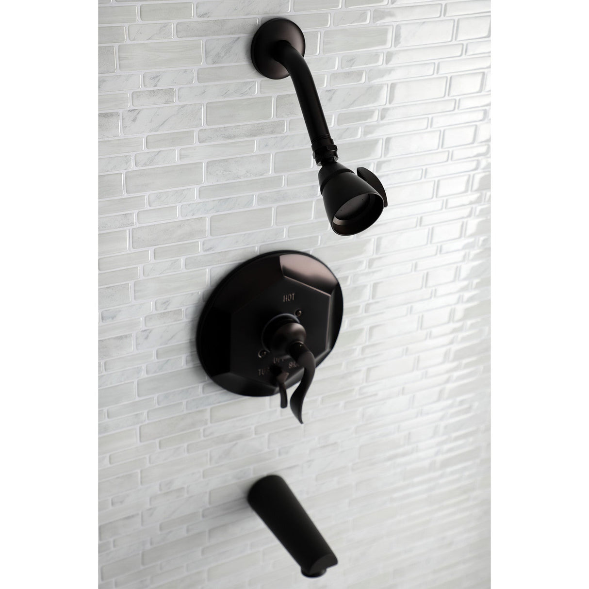 KB46350DFL Single-Handle 3-Hole Wall Mount Tub and Shower Faucet, Oil Rubbed Bronze