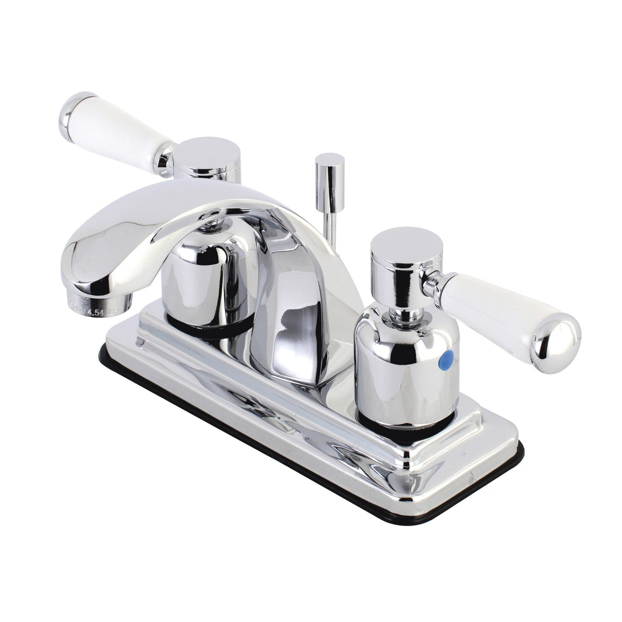 Paris KB4641DPL Two-Handle 3-Hole Deck Mount 4" Centerset Bathroom Faucet with Plastic Pop-Up, Polished Chrome